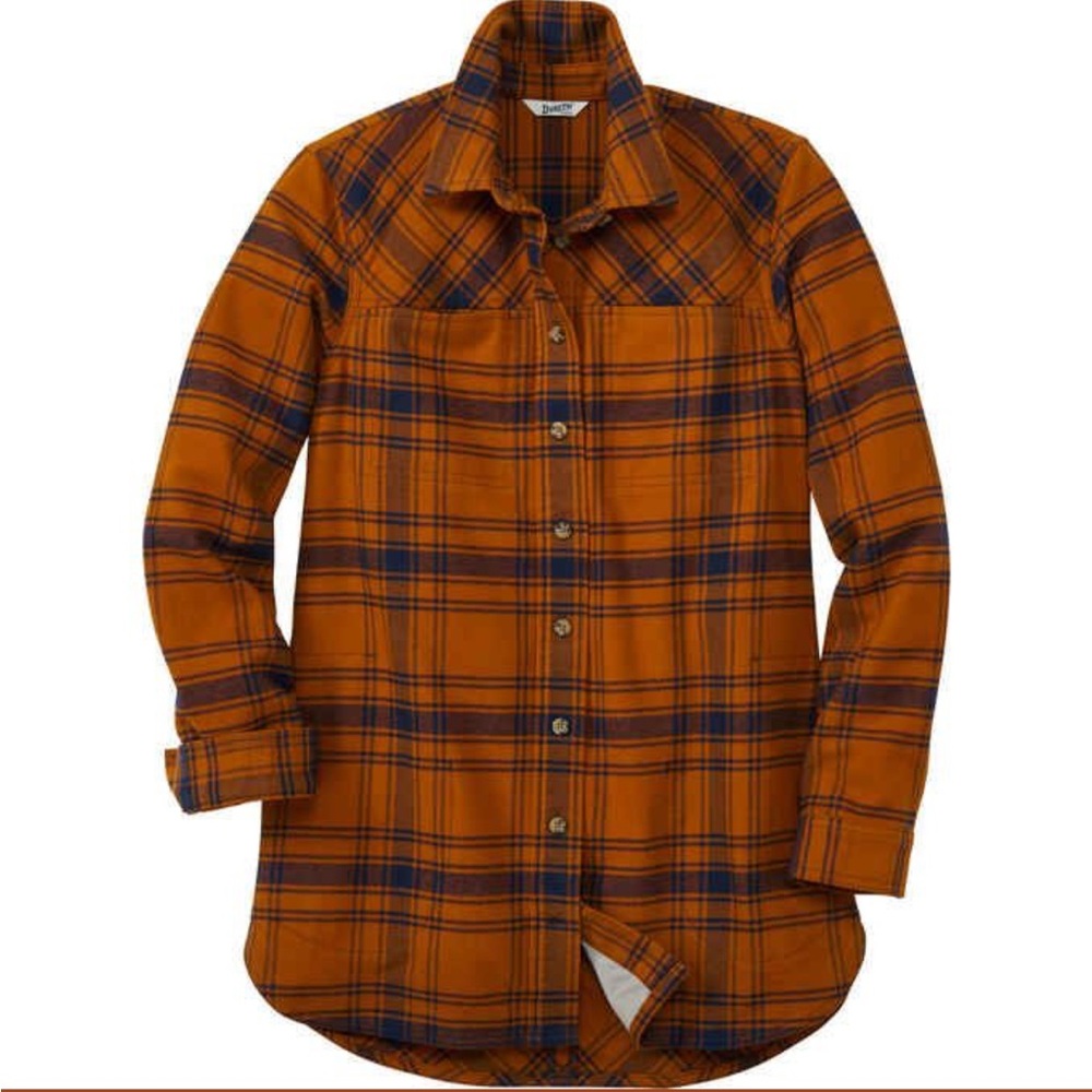 NEW Duluth Trading Co Folklore Flannel Tunic - L